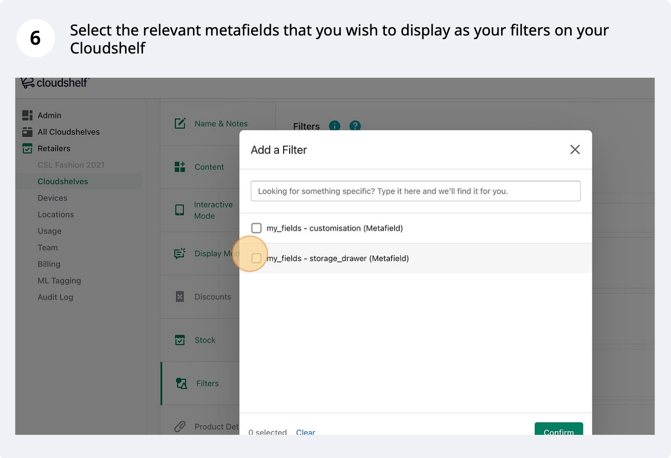 Metafields as filters, step 6 of 12