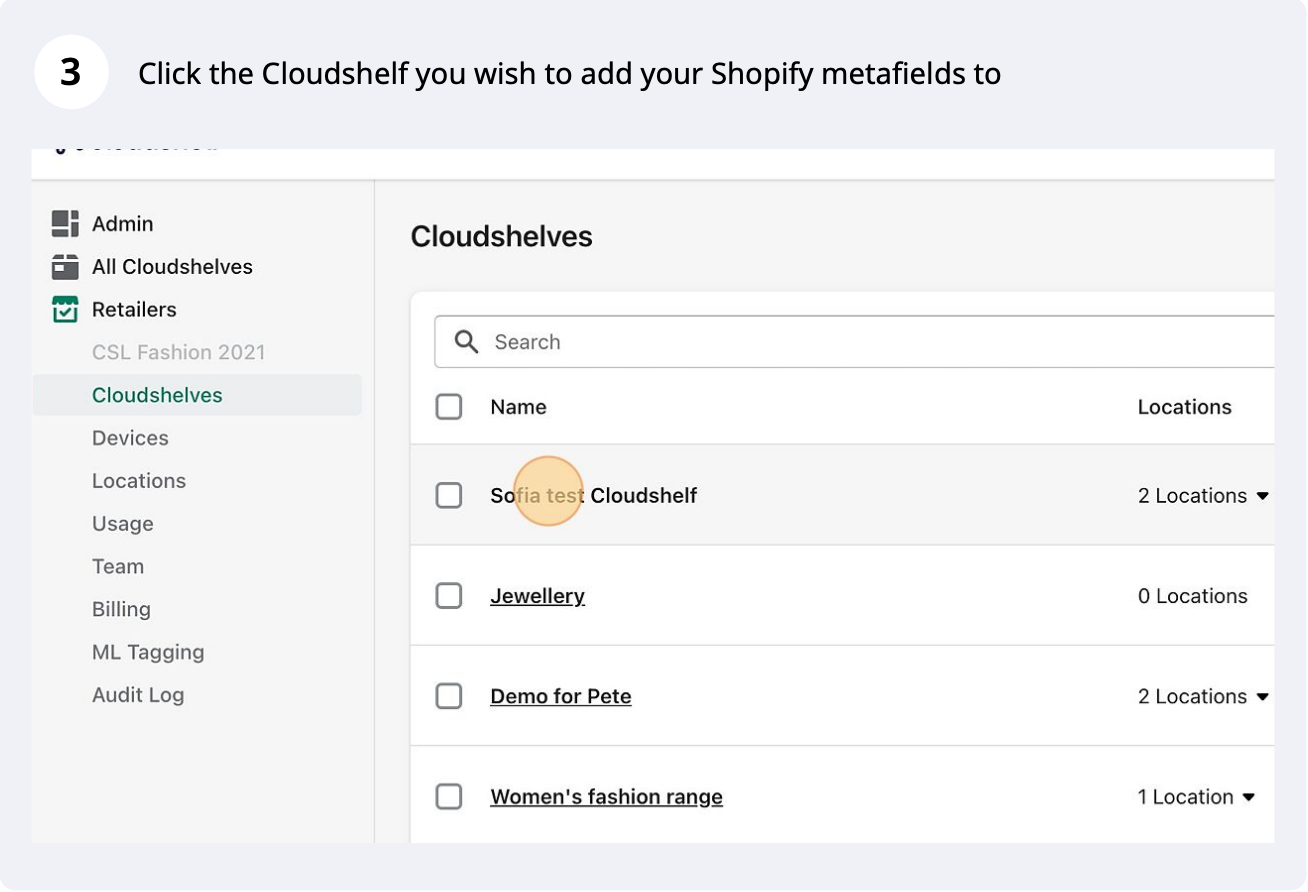 Metafields as filters, step 3 of 12