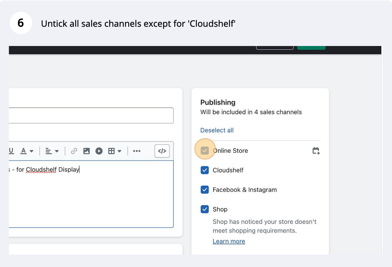 Cloudshelf-only collection, step 6 of 8