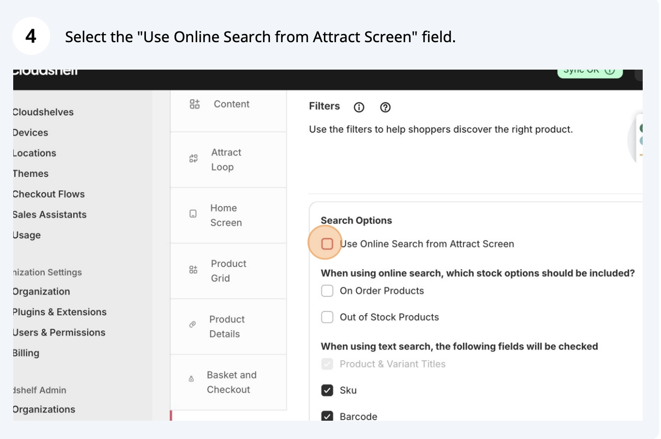 Activate Online Search, step 4 of 7