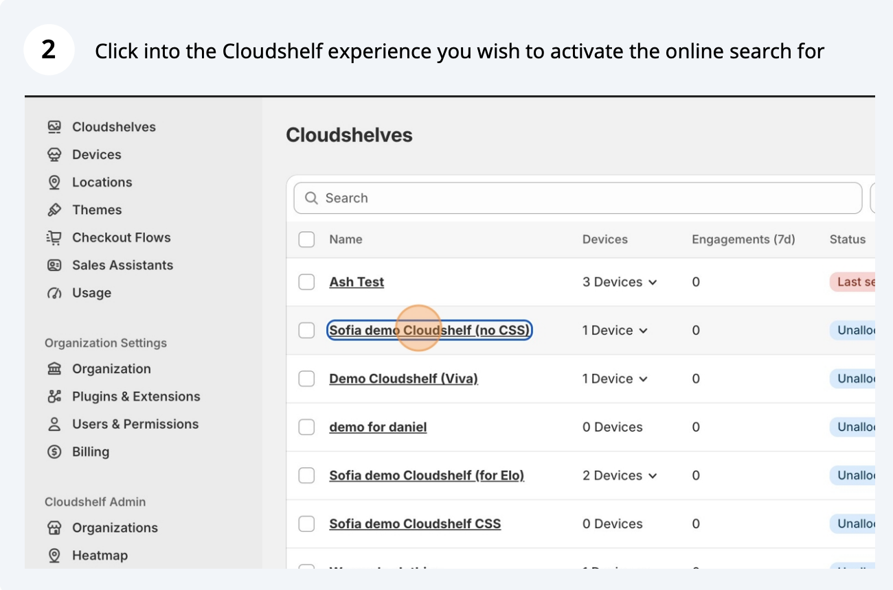 Activate Online Search, step 2 of 7