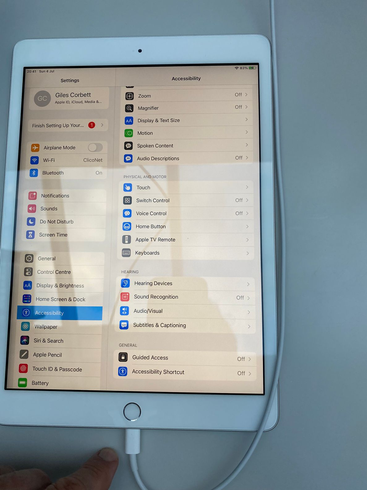 iPad Settings, Accessibility, Guided Access