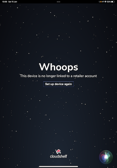 Message: this device is no longer linked