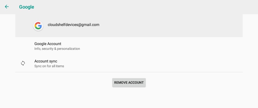 Removing the Google account before shipping