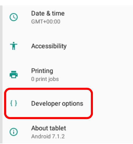Developer options