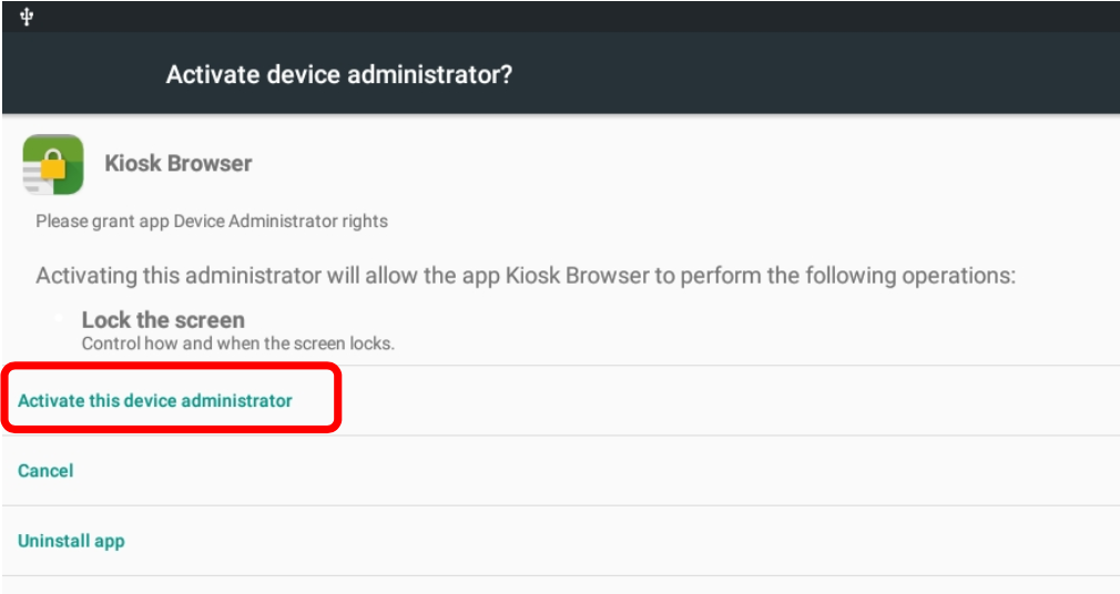 Activate the device administrator