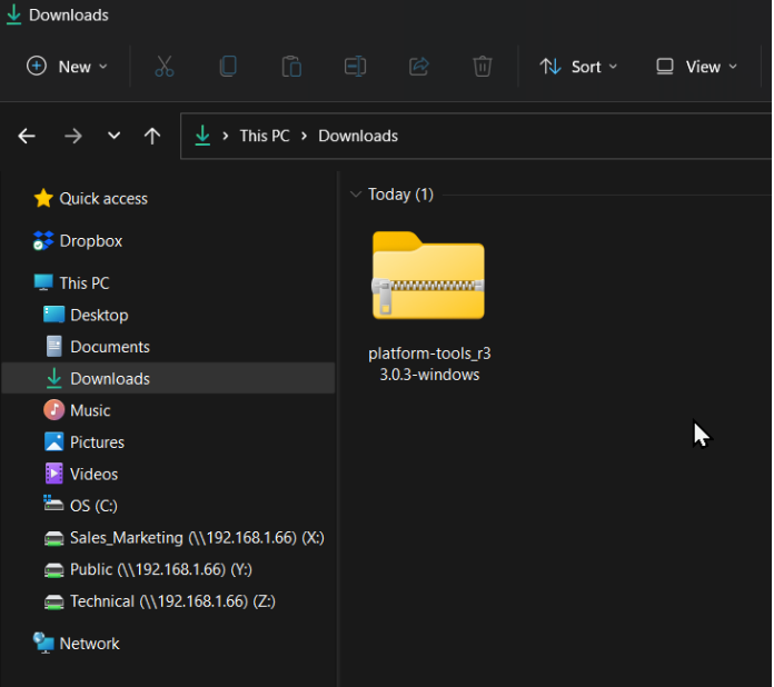 Downloaded SDK Platform Tools
