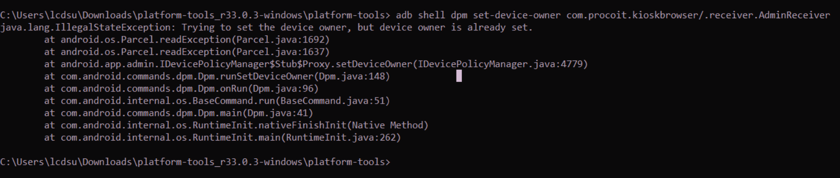 Confirming the device owner is set