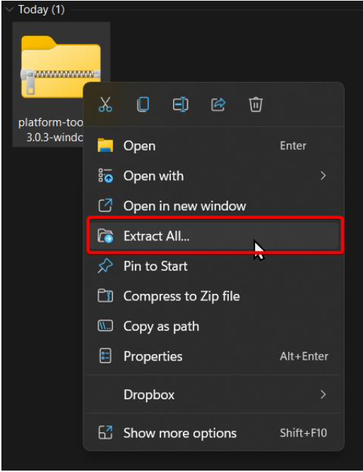 Extracting platform tools