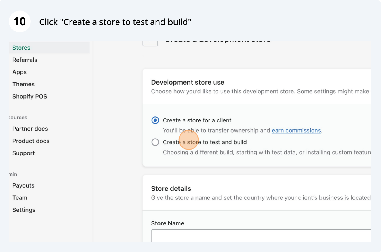 Shopify demo store, step 10 of 16