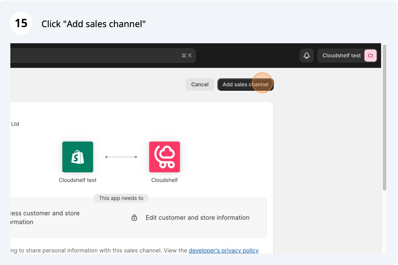 Shopify demo store, step 15 of 16