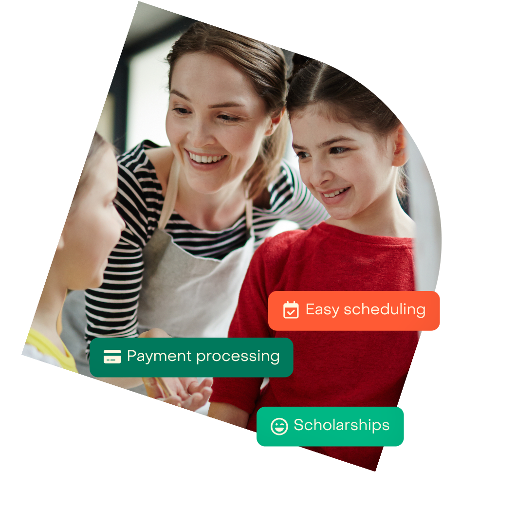 Provider and Students on fun art class enjoying easy scheduling, payment processing and scholarships
