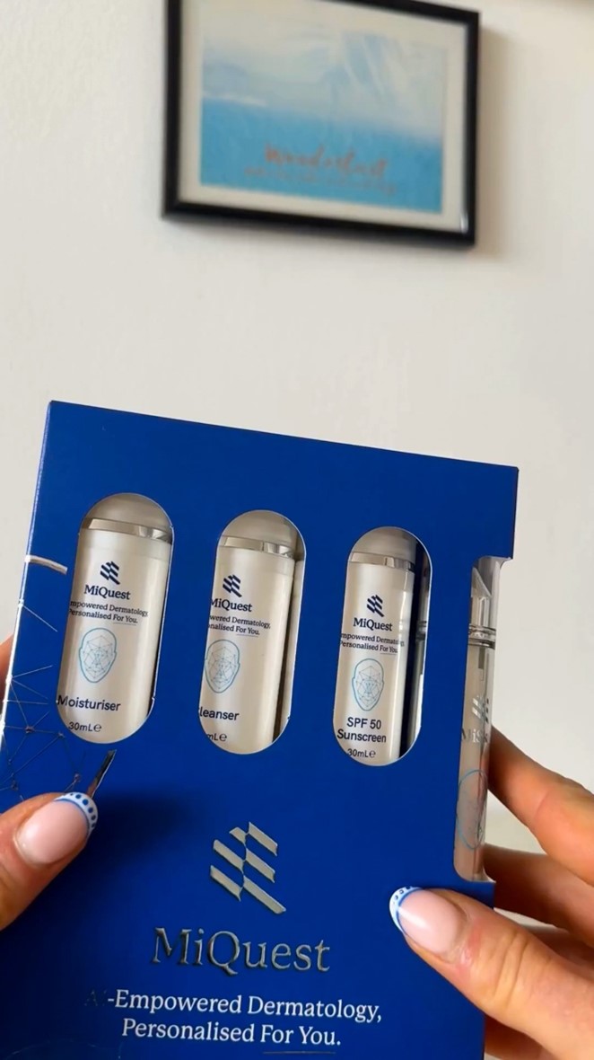 Patient receiving clinically supervised personalised skincare consultation with MiQuest specialists