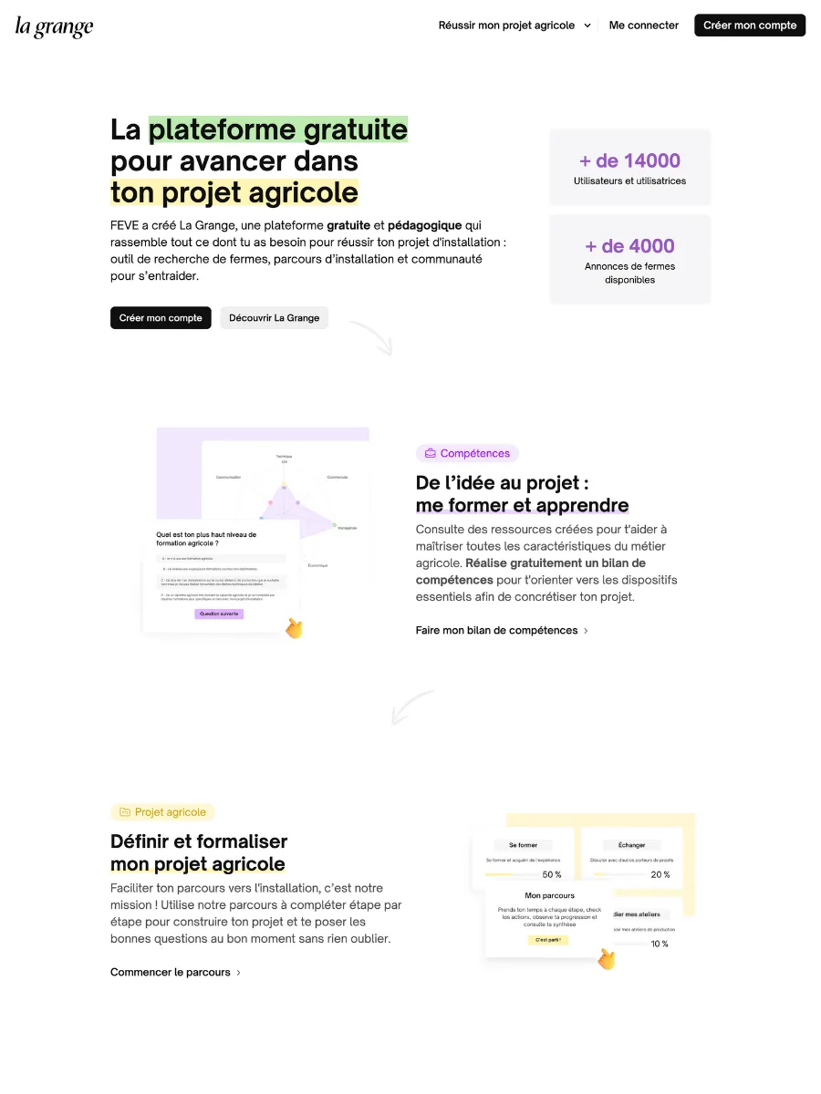 La Grange, la plateforme des porteurs de projet FEVE