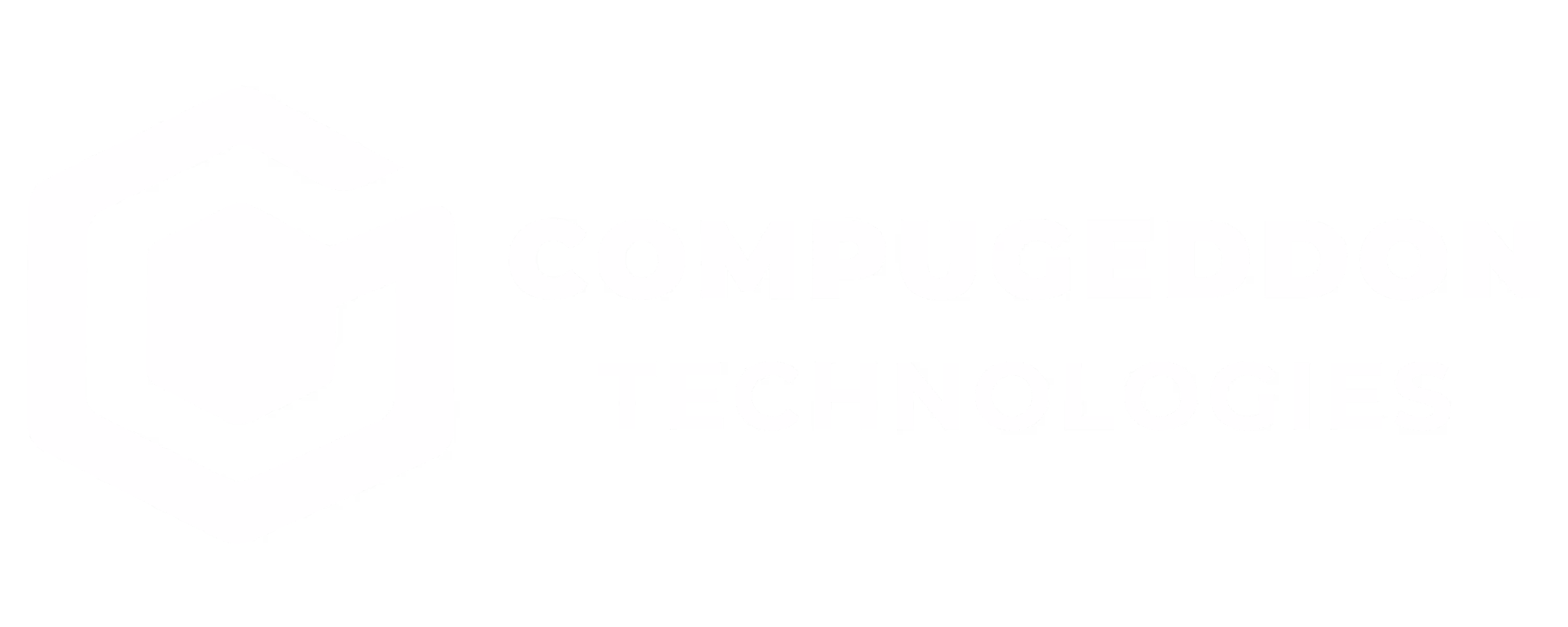 White Compugeddon Technologies logo with geometric G icon on black background.
