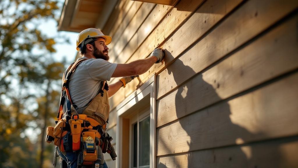 Expert contractor installing fiber cement siding properly