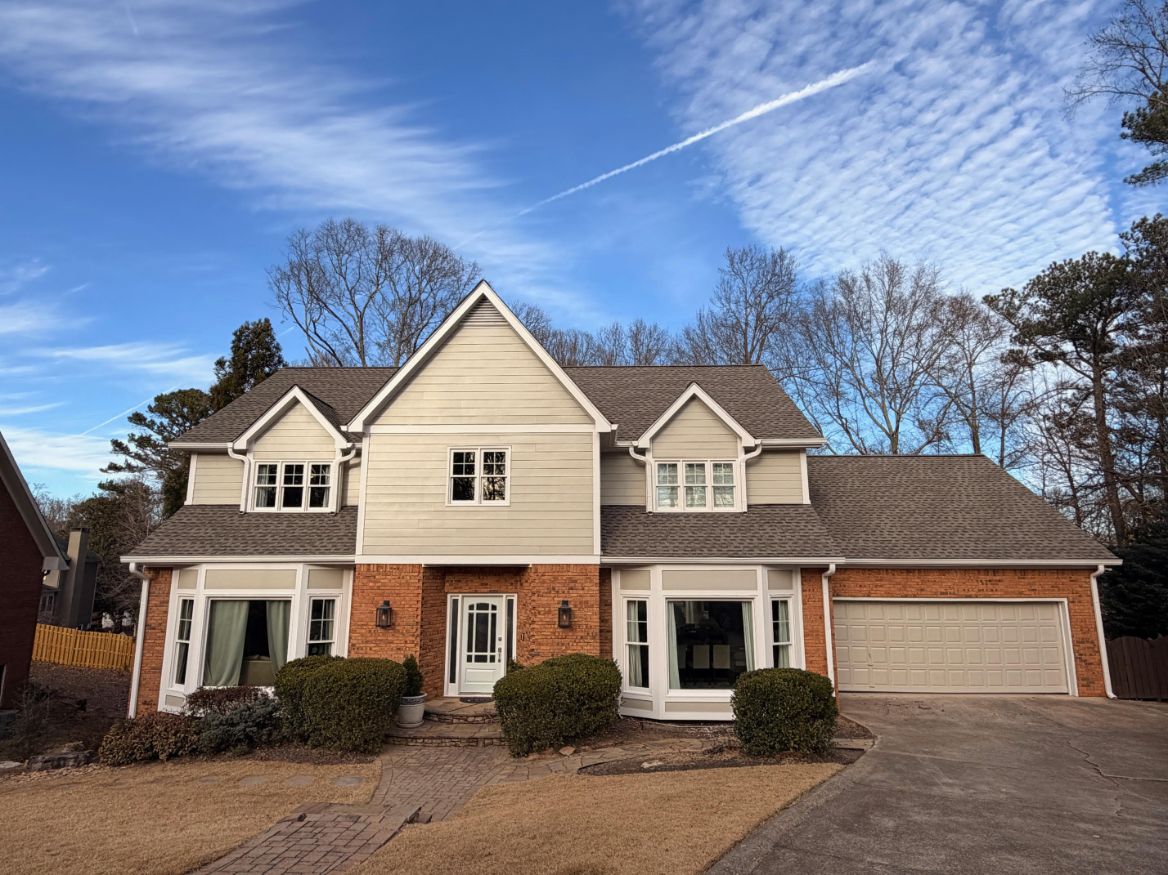 Hardie Lap Siding Installation, Exterior Painting & New Gutters - Marietta, GA