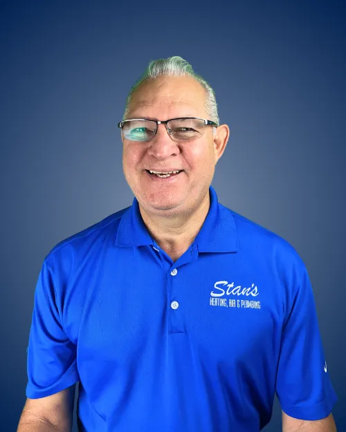 John Solis in Stan's Heating, Air & Plumbing polo.