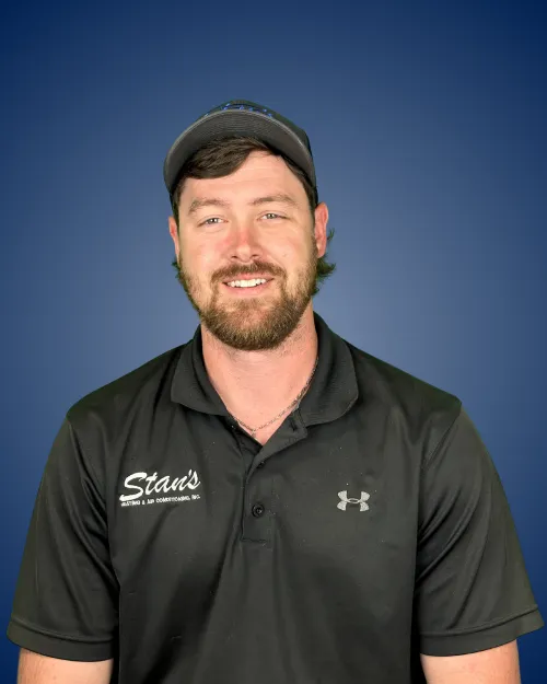 Mickey Crandall in uniform, blue background.