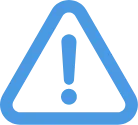 Blue warning sign with exclamation mark