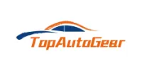 Stylized car silhouette above the text "TopAutoGear" in blue and orange.