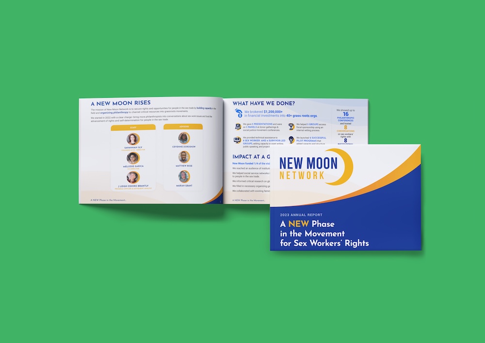 New Moon Network Annual Report — multi-format print and digital editions