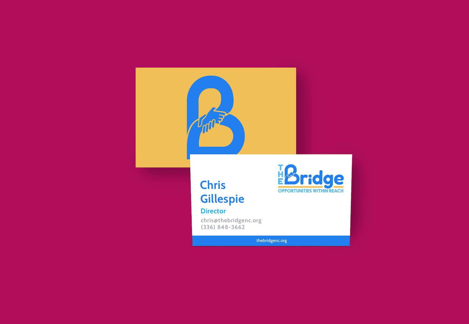 The Bridge business card — on-brand collateral