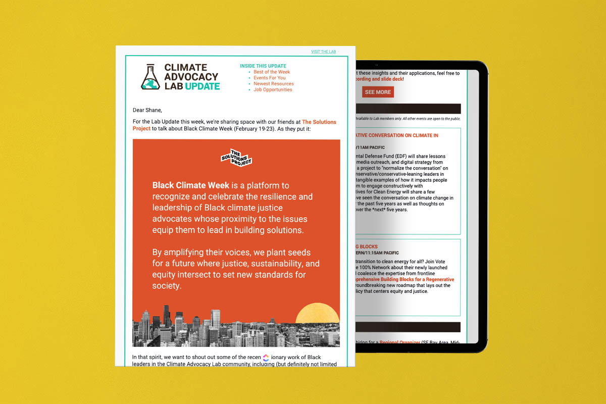 Climate Advocacy Lab Newsletter