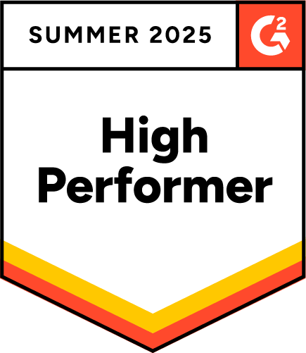 G2 High Performer Badge Summer 2025