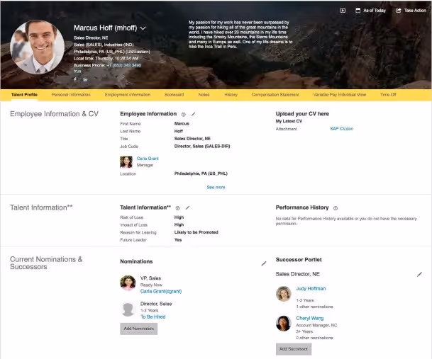 Employee information