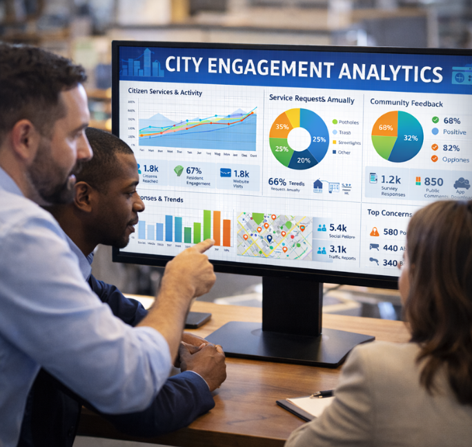 people accessing data analytics reporting