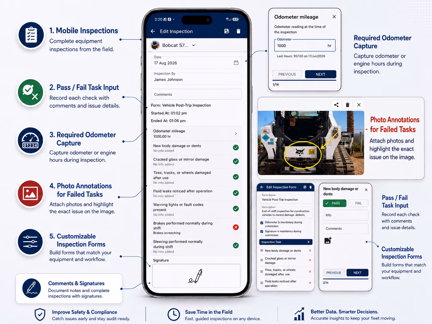 Digital vehicle inspection records in Simply Fleet