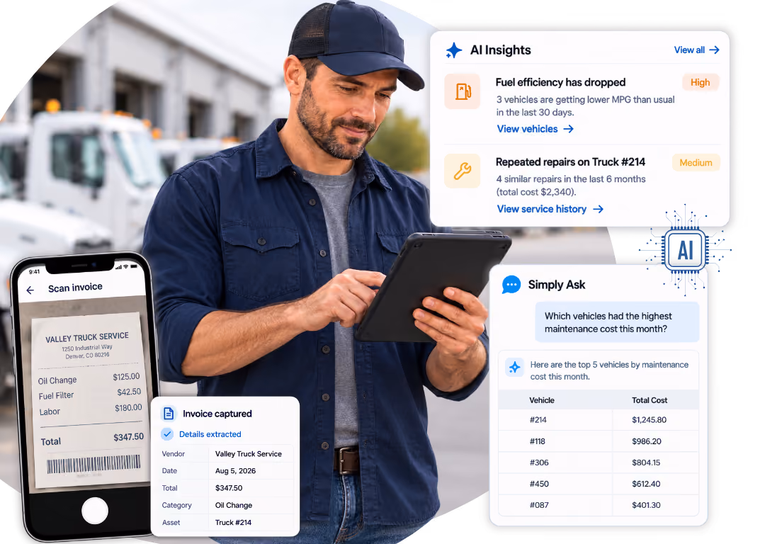 Simply Fleet AI fleet management dashboard