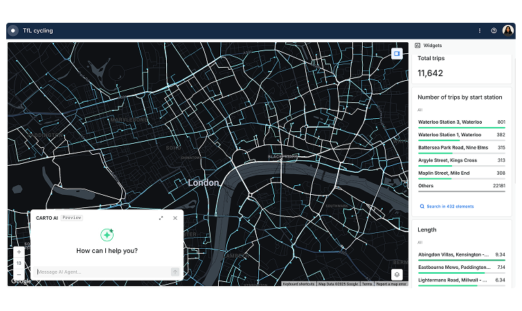 Pick Up & Drop Off Site Planning using carto