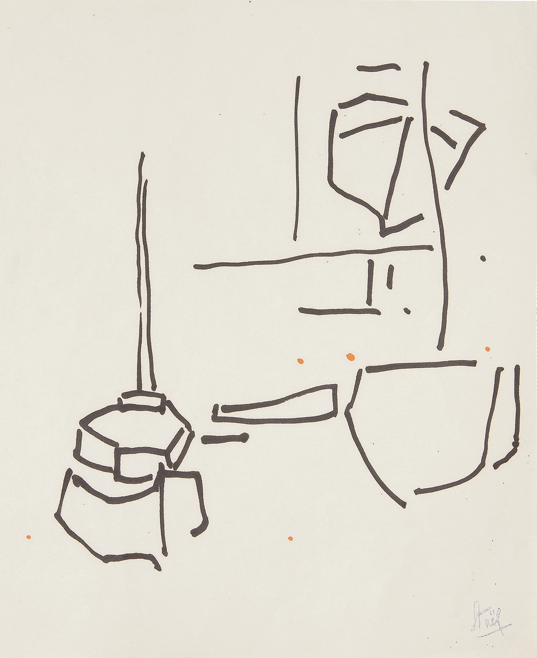 Nicolas de Staël, Bateaux aux Martigues, 1953-1954 — huile sur toile issue de la collection Jeanne Bucher, présentée par la Galerie AB Agnès Aittouares à Paris. Paysage abstrait de bateaux sur l’eau, caractérisé par les empâtements et les couleurs vibrantes de de Staël, témoignant de sa maîtrise de la lumière et de la forme dans l’art moderne français des années 1950.