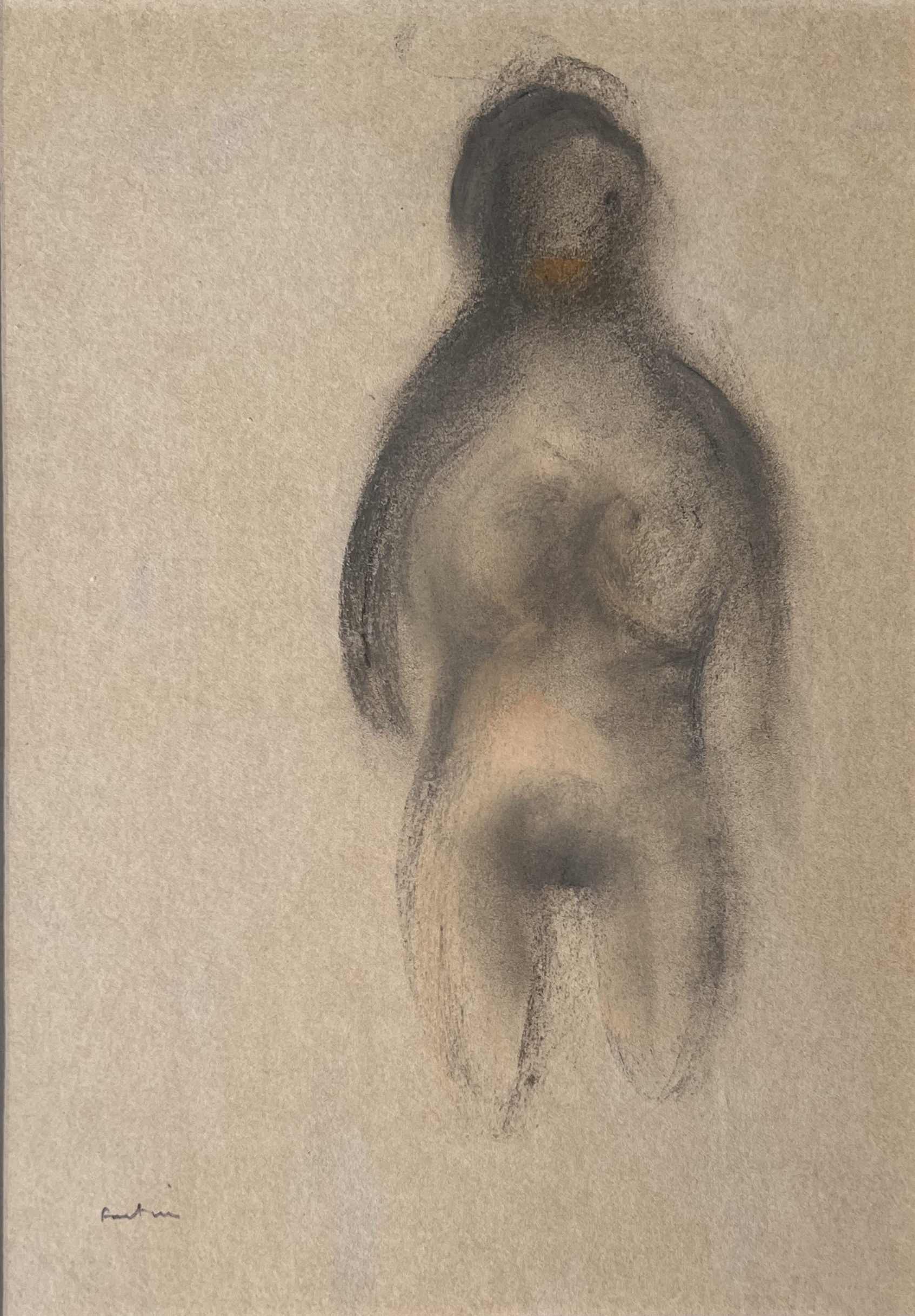 Jean Fatrier, Standing Nude — painting presented by the AB Agnès Aittouares Gallery in Paris. Human figure represented in an expressionist and materialist style, characteristic of Fatrier, illustrating the sculptural strength and tactile sensitivity of 20th-century French modern art.
