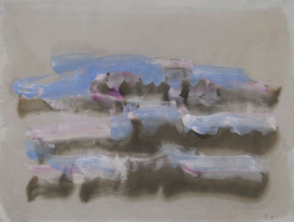 Jean Fatrier, Abstract Composition, 1962 — painting presented by the AB Agnès Aittouares Gallery in Paris. A work characteristic of materialist expressionism, with rich textures and abstract forms, illustrating the tactile sensitivity and sculptural strength of 20th-century French modern art.