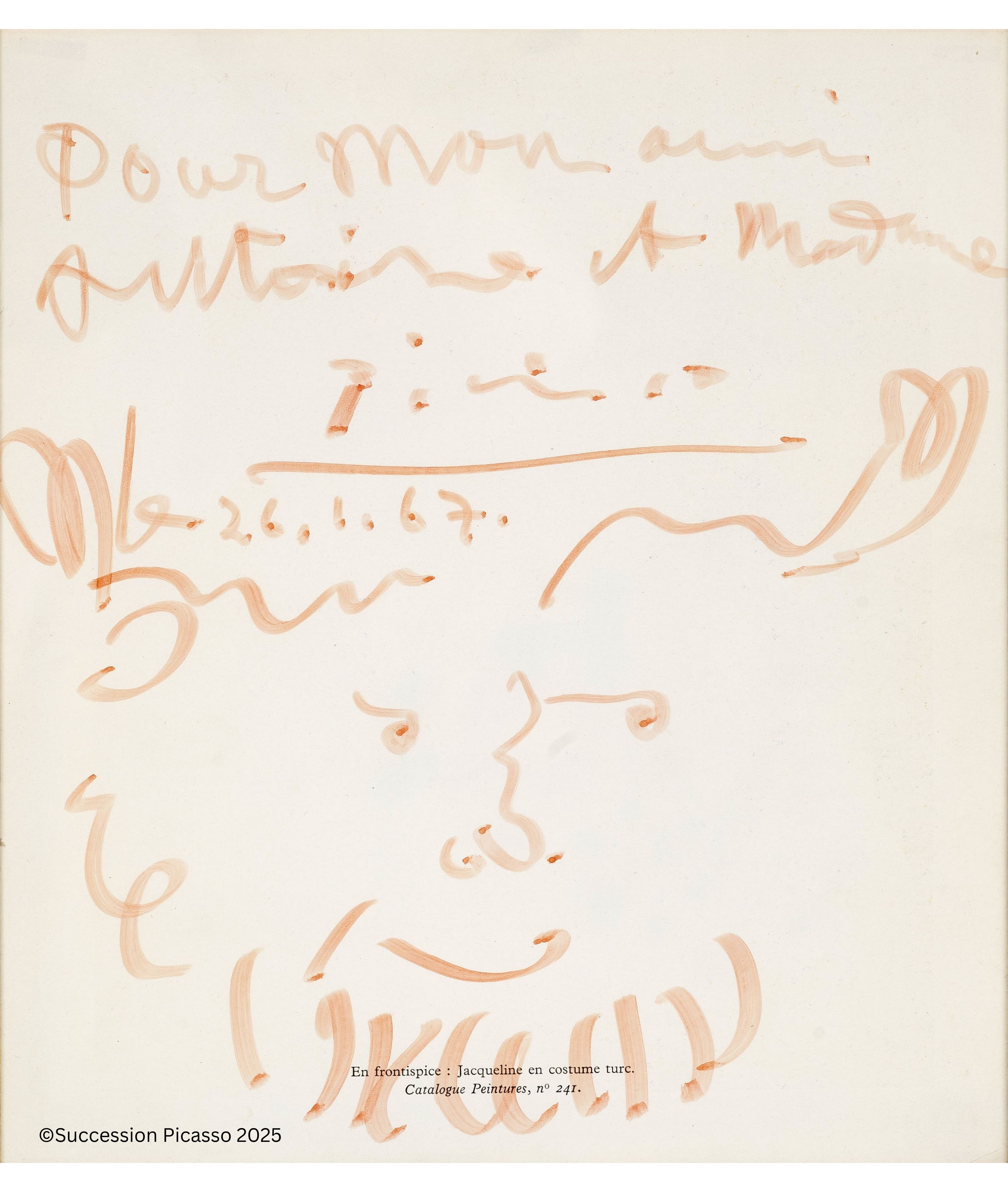 Face of a Bearded Man by Picasso in Its Frame