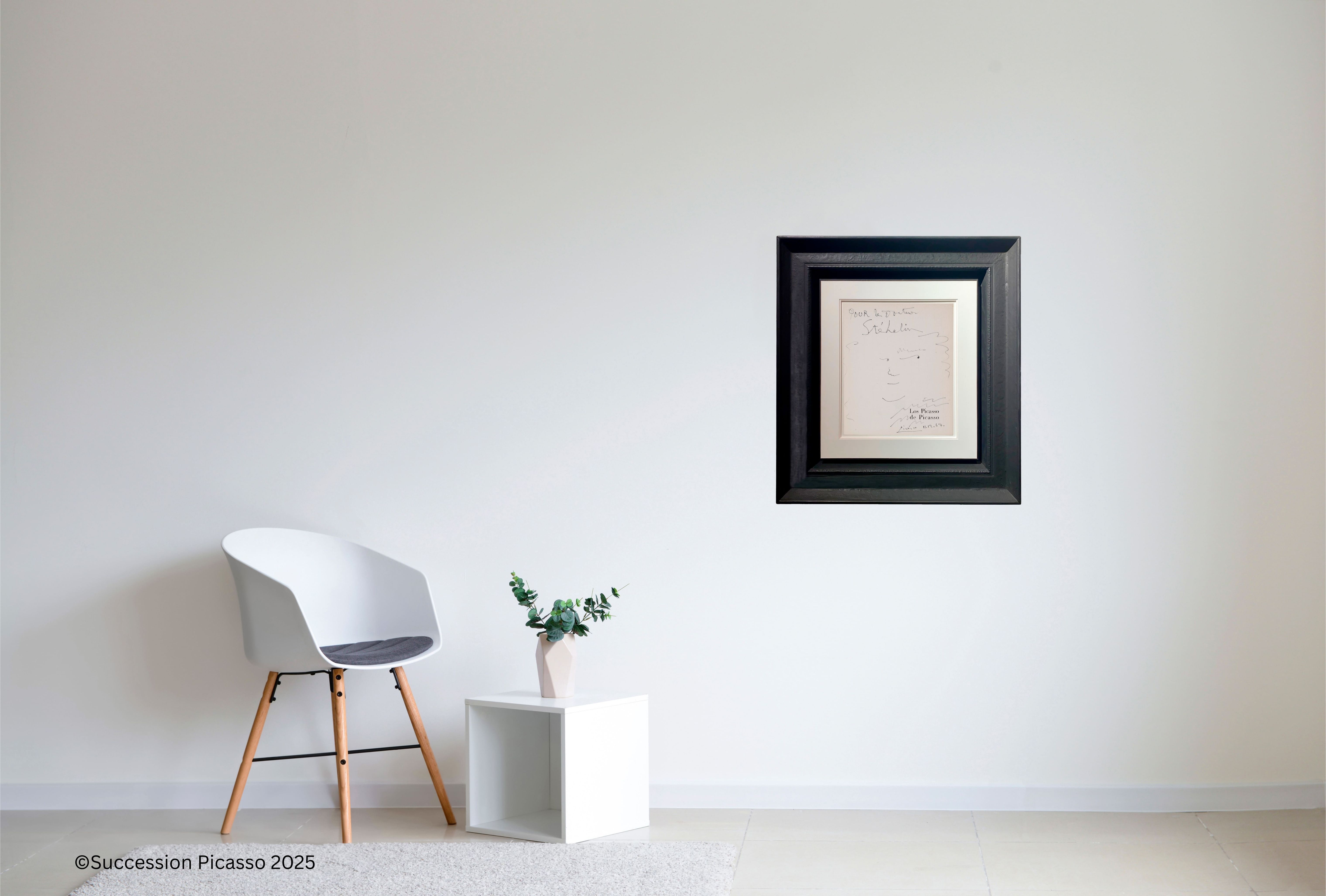 Portrait of a man by Picasso in a situation setting