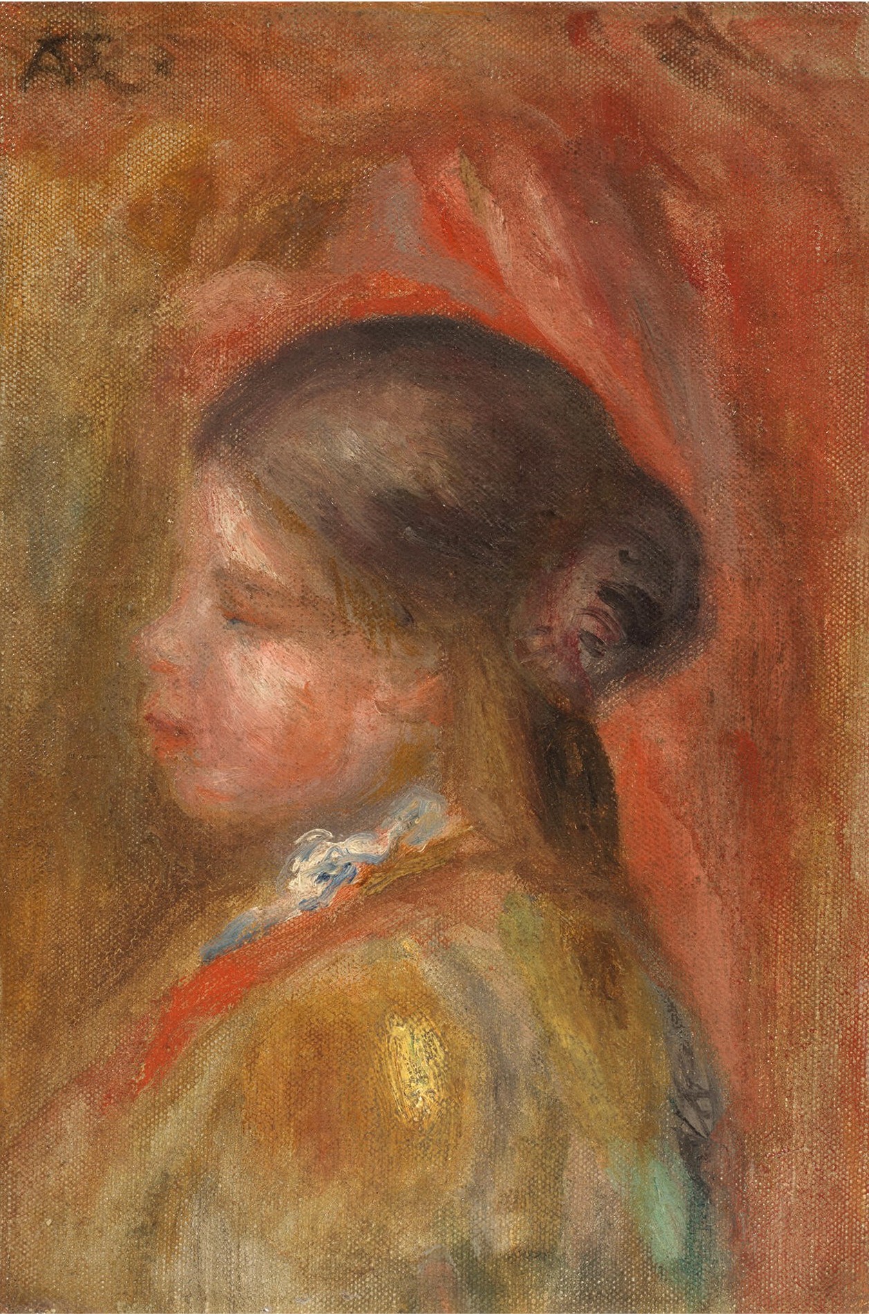 Pierre-Auguste Renoir, Portrait de jeune fille, peinture impressionniste exposée à la Galerie AB à Paris