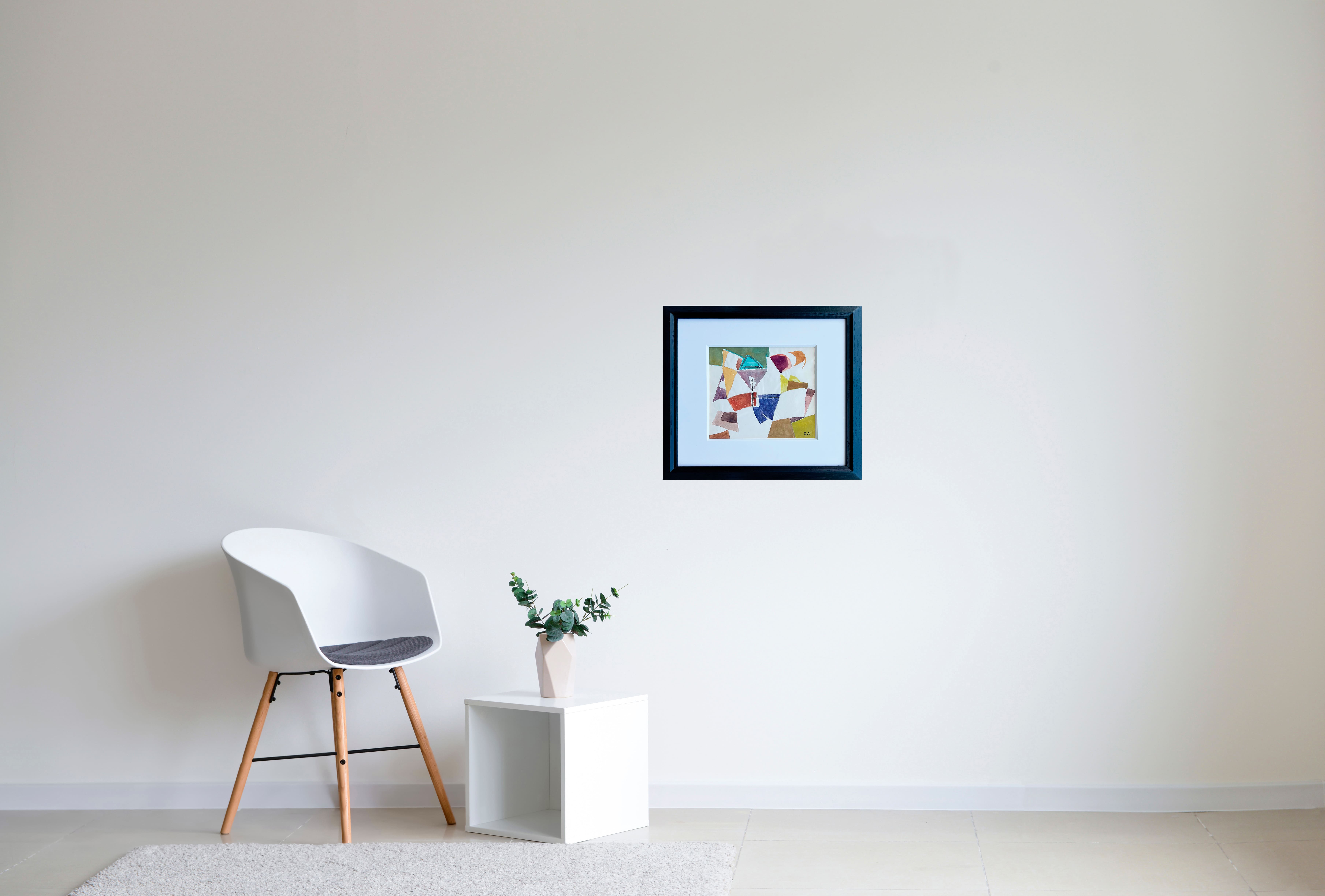 Abstract work by Geer van Velde, 1959, with fluid geometric shapes and a subtle palette, presented at Galerie AB, Paris