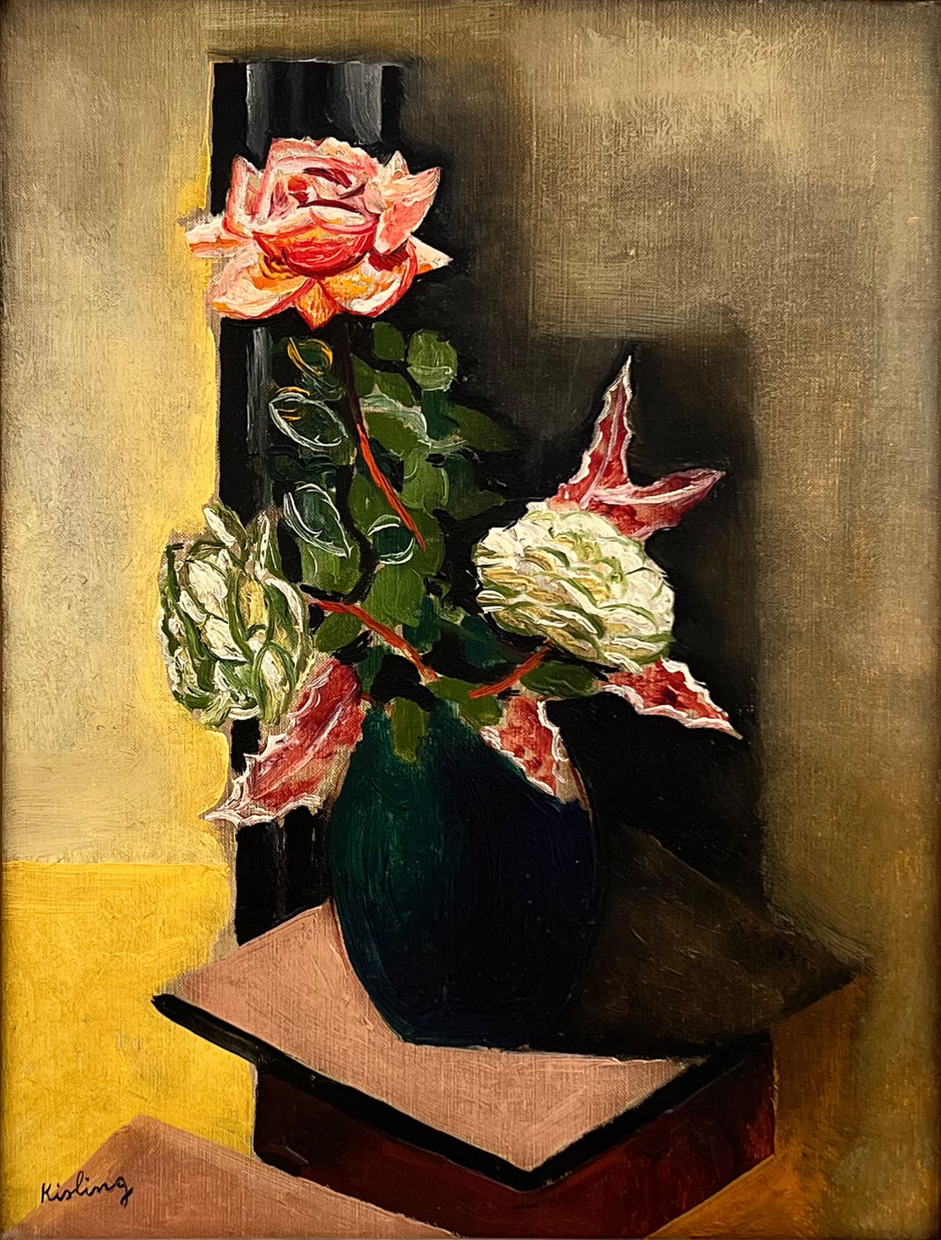 Portrait of Moïse Kisling, French modernist painter, presented by the AB Agnès Aittouares Gallery in Paris. Image illustrating the artist in his creative universe, a reflection of his figurative style and his influence on French modern art of the 20th century.