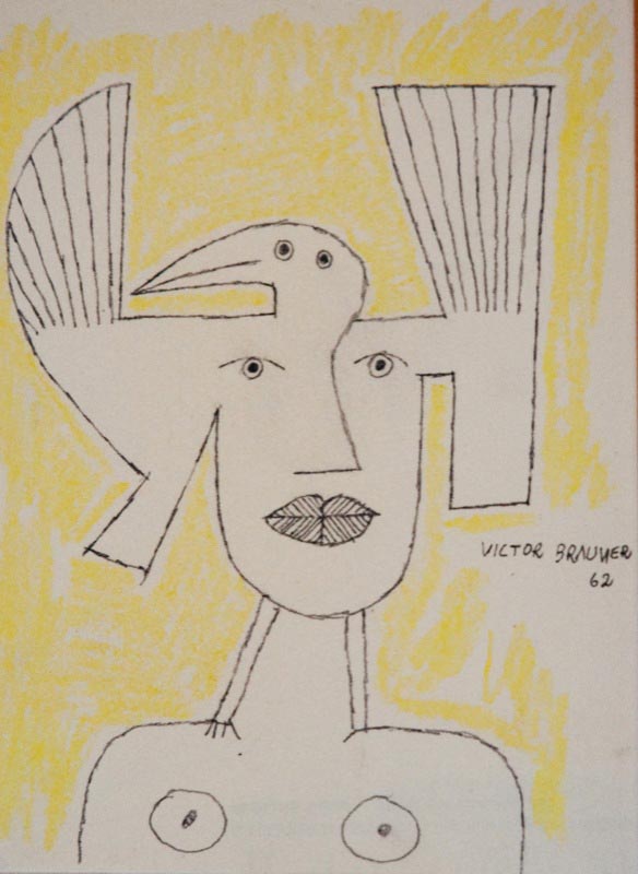 Portrait de Victor Brauner, figure majeure du surréalisme, exposé à la Galerie AB, située entre le 6e et le 9e arrondissement de Paris. Cette œuvre représente une opportunité unique pour les amateurs d'art moderne et les investisseurs. La Galerie AB offre des conseils spécialisés en acquisition, vente et investissement, permettant aux collectionneurs d'ajouter des pièces historiques et de valeur à leur collection.