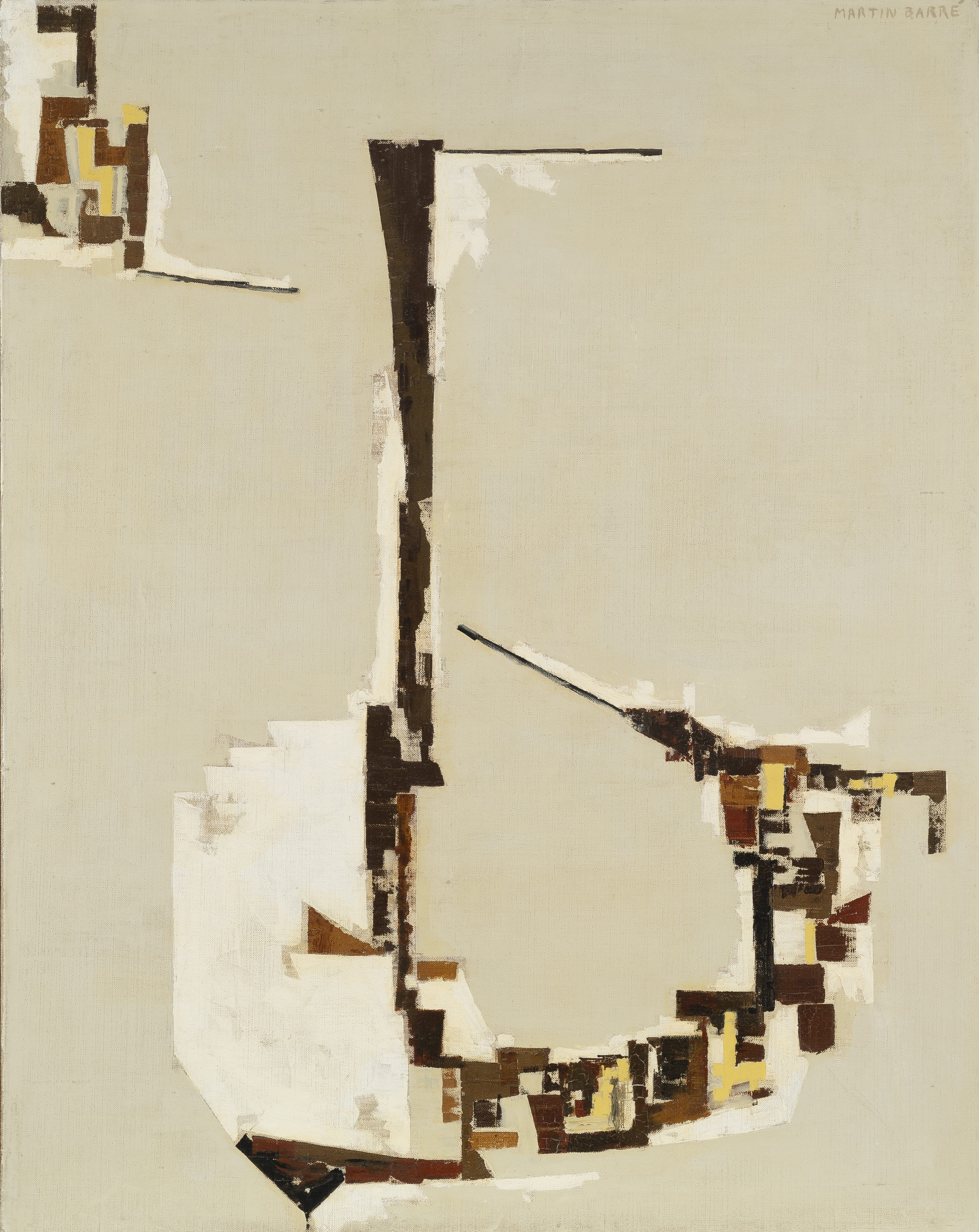 Portrait of Martin Barré exhibited at Galerie AB, located in the 6th arrondissement of Paris. Perfect for modern art lovers and investors, this piece embodies Barré's signature minimalist rigor and conceptual research. Galerie AB offers expert advice for acquiring and investing in top-tier works of art, with a particular focus on the unique opportunities of the art market