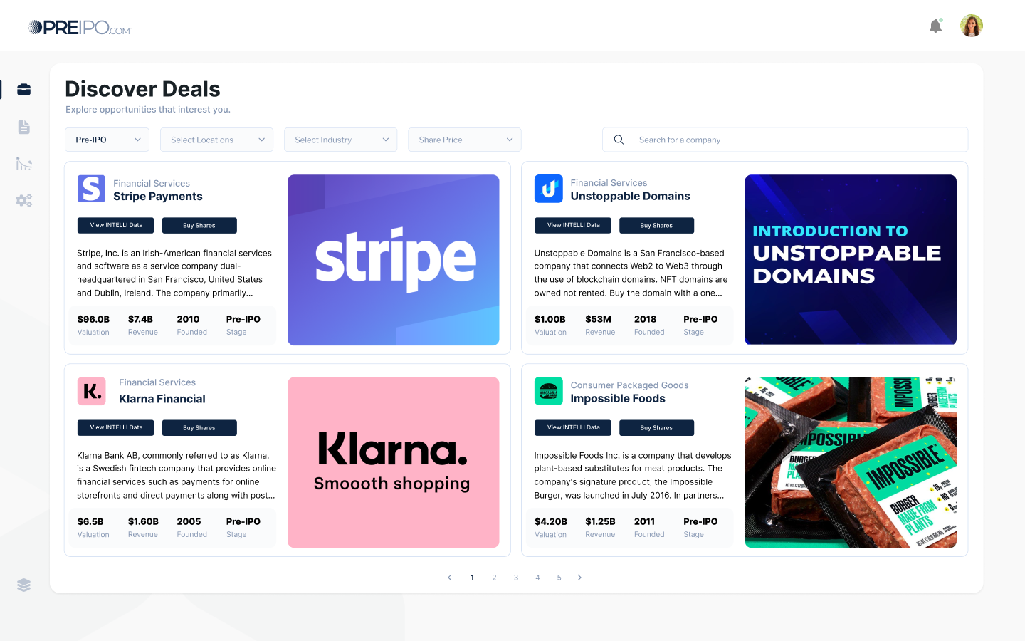 Dashboard mockup