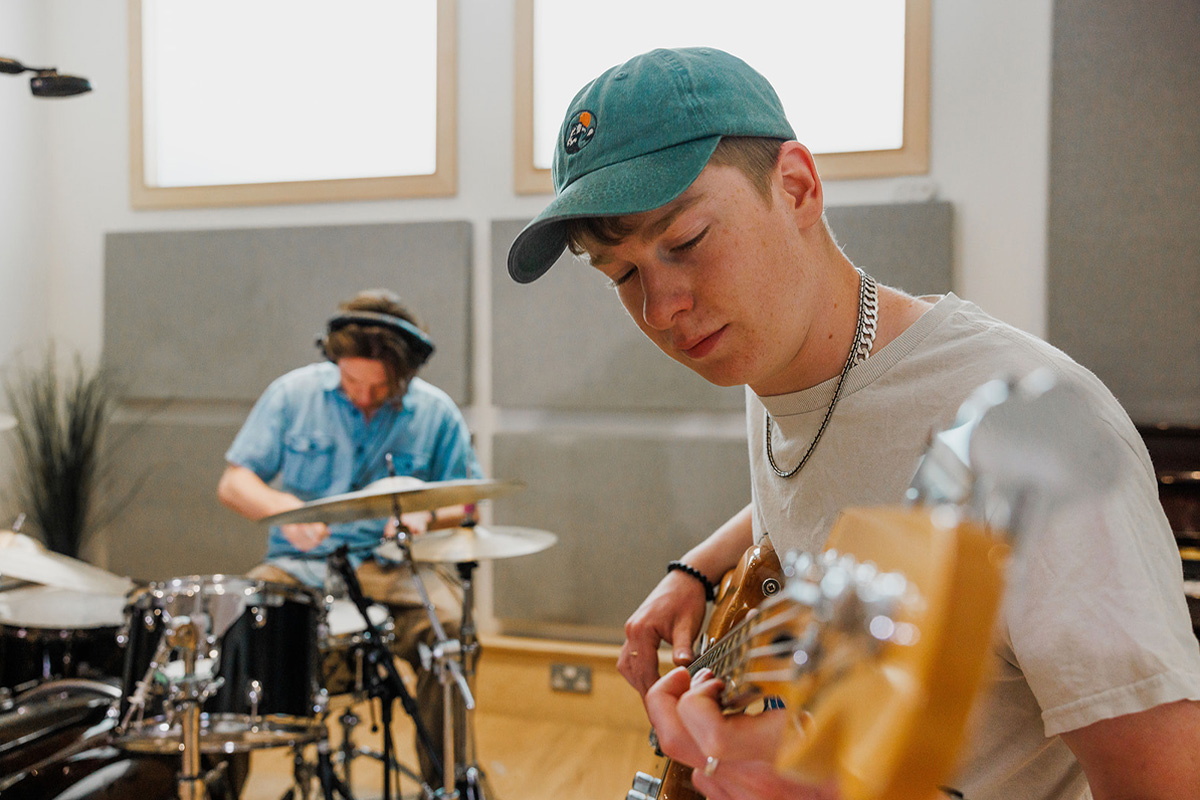 Two students performing music