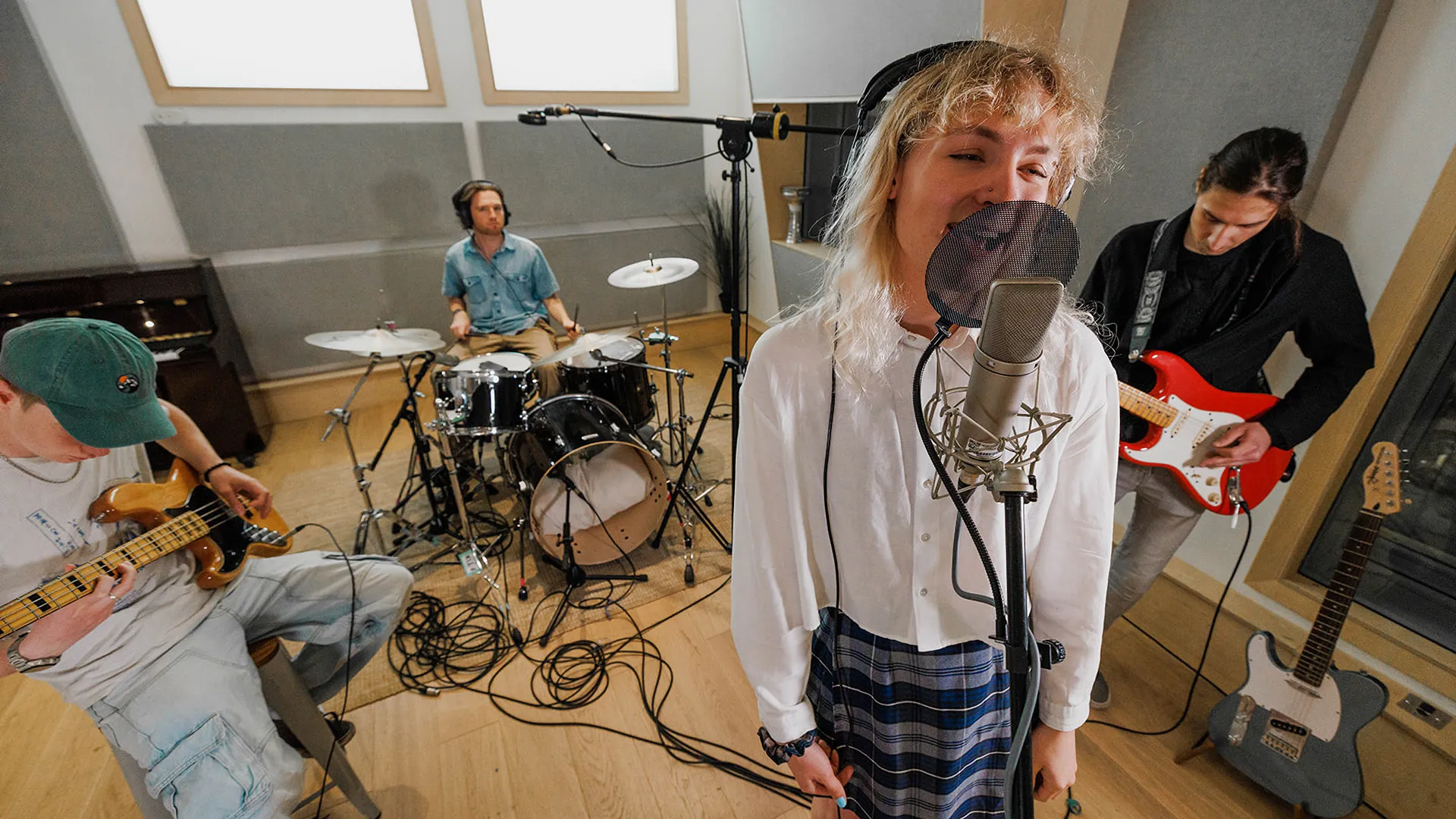 Band in the studio in dBs Bristol