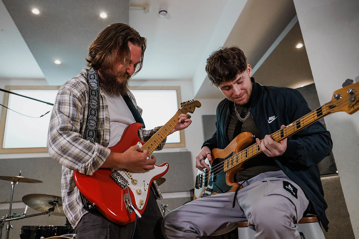 Band in the studio in dBs Bristol