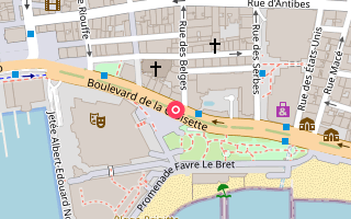 Map showing Brown Sugar, Carré d'Or in Cannes