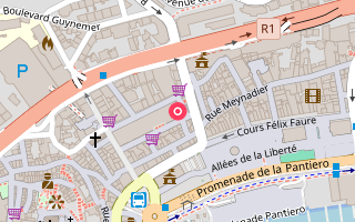 Map showing Marché Forville in Cannes